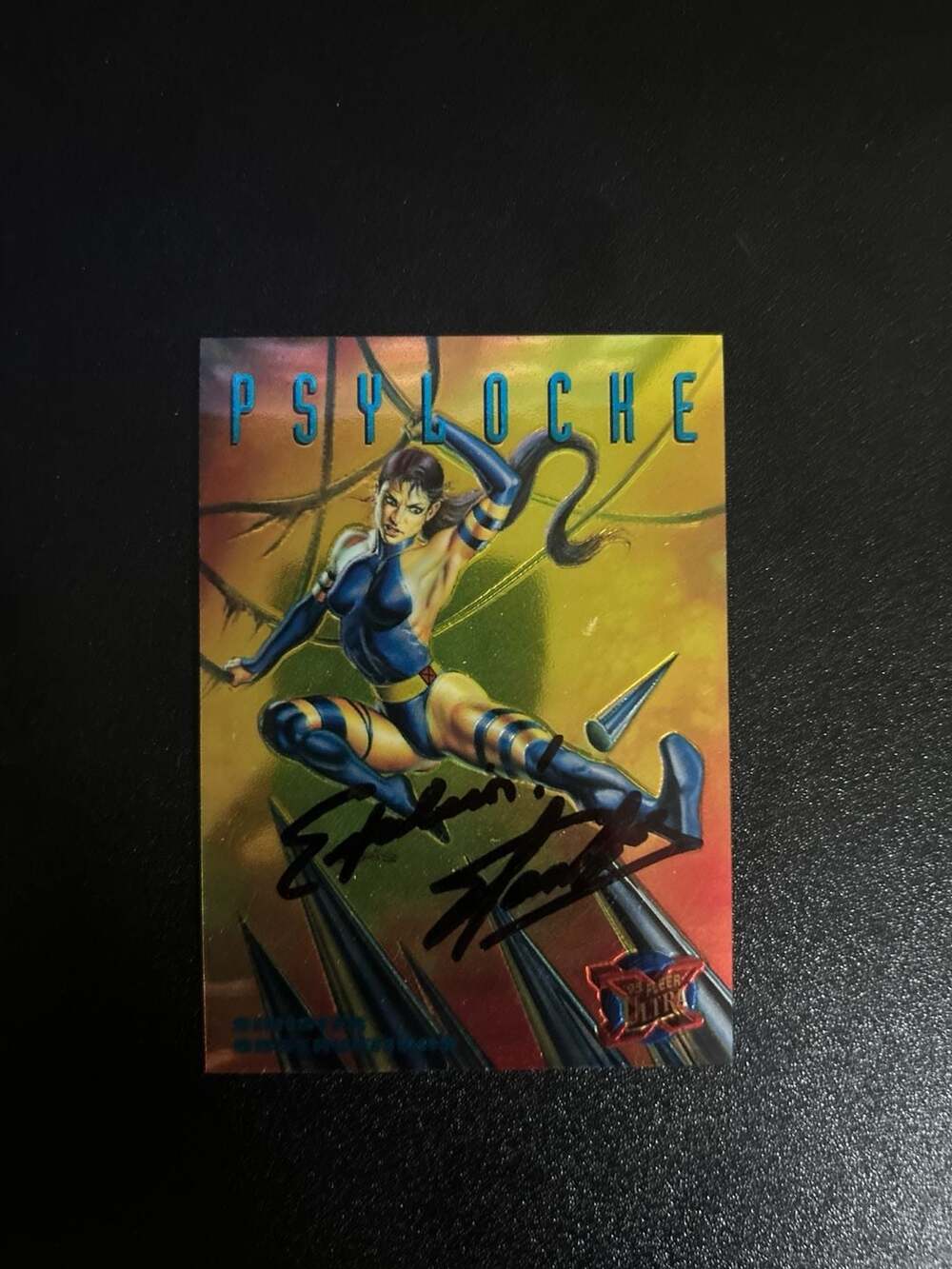 1995 Fleer Ultra Marvel X-Men Psylocke Sinister Observations #7/10 Signed